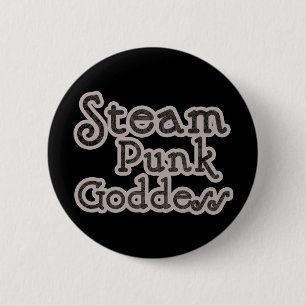 Steampunk Goddess Button