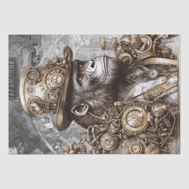 Steampunk Gorilla Seidenpapier (Vorderseite)