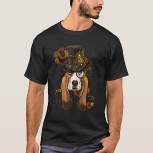 Steampunk Gothic Basset Hound Dog Face Basset Houn T-Shirt