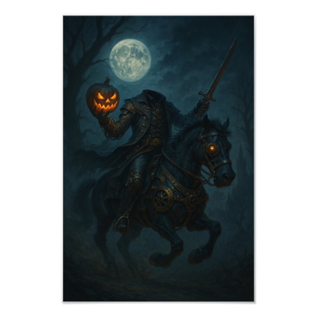 Steampunk Gothic Horror Headless Horseman Fotodruck (Vorne)