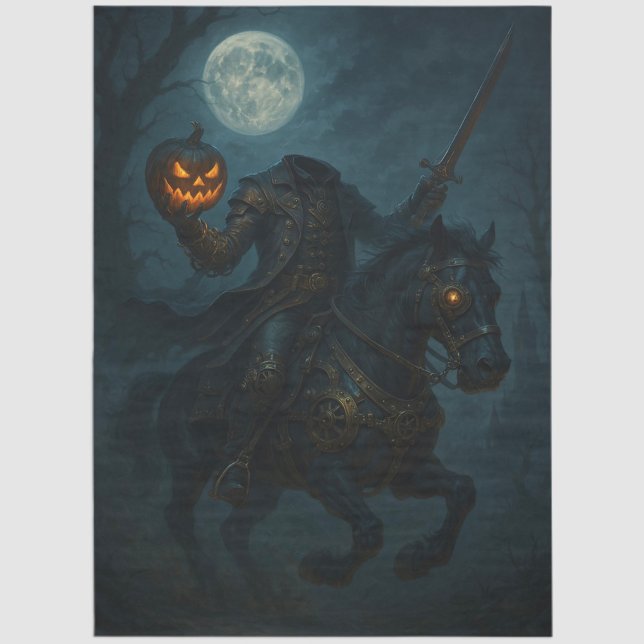 Steampunk Gothic Horror Headless Horseman Seidenpapier (Von Creator hochgeladen)