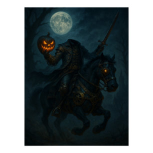 Steampunk-Gothic-Horror-Kopfloser Reiter Poster