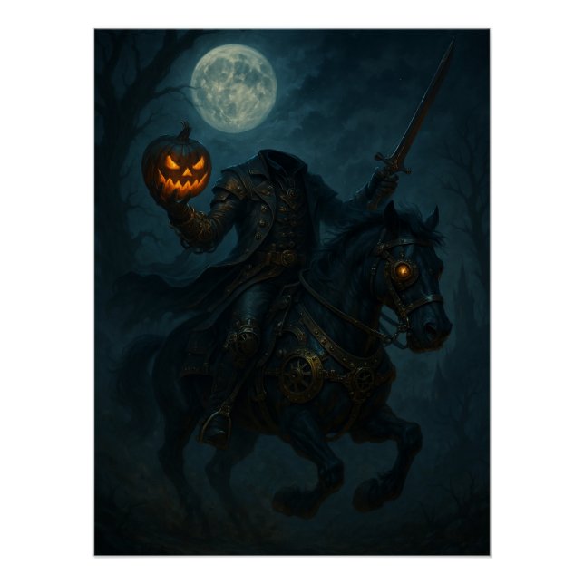 Steampunk-Gothic-Horror-Kopfloser Reiter Poster (Vorderseite)
