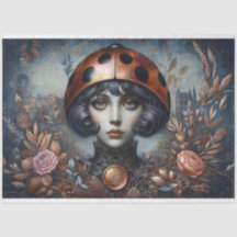 Steampunk Gothic LadyBug Decoupage