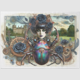 Steampunk Gothic Scarab Käfer Decoupage Seidenpapier
