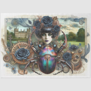 Steampunk Gothic Scarab Käfer Decoupage Seidenpapier