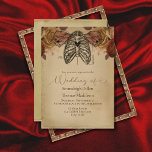 Steampunk Gothic Science Fiction Floral Wedding Einladung<br><div class="desc">Erschaffen Sie einen einzigartigen Stil mit diesem steampunk,  Fantasie Hochzeitsdesign. Gotische Science Fiction menschliche Rippenkäfig mit Schmetterlingsflügeln und Herzen und floralen Kulissen. Auf der Rückseite ein Schädel mit Blume Erholungen am unteren Rand mit Blume verziert. Sowohl auf einem Vintagen,  grunge Hintergrund als auch die für Sie erstellten Vorlagen.</div>