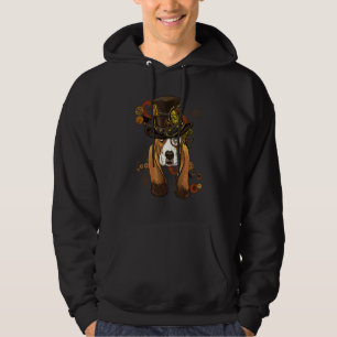 Steampunk-Gotik-Basset-Hound-Hund-Gesicht-Basset-H Hoodie