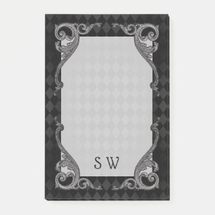 Steampunk-Gotisch monogrammiert Post-it Klebezettel