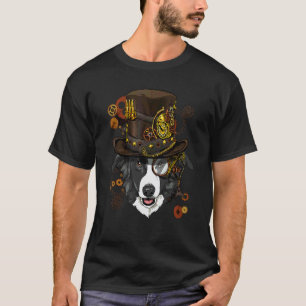 Steampunk-Gotischer Border Collie Rinderhund Gesic T-Shirt