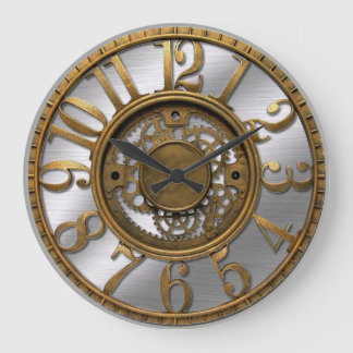 Steampunk Große Wanduhr