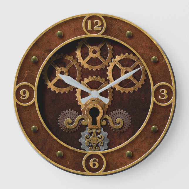 Steampunk Große Wanduhr (Vorderseite)