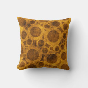 Steampunk Grunge Brown und Gold Throw Kissen