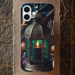 Steampunk Halloween Clockwork Black Lantern iPhone 16 Plus Hülle