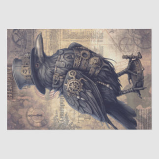 Steampunk Halloween Crow Raven Seidenpapier