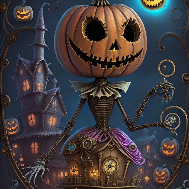 Steampunk Halloween Pumpkin Queen Castle Seidenpapier (Von Creator hochgeladen)