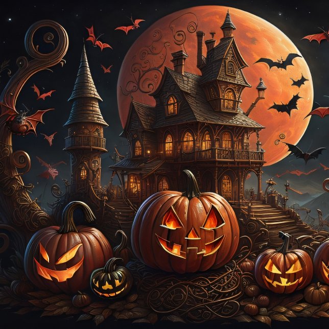 Steampunk Halloween Pumpkin town Seidenpapier (Von Creator hochgeladen)