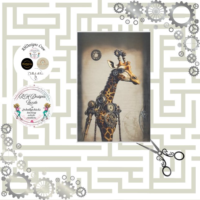 Steampunk-Happy-Kamel-Entcoupage Seidenpapier (Von Creator hochgeladen)