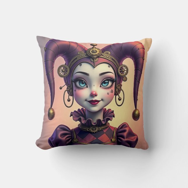 Steampunk-Harlekin Kissen (Vorderseite)