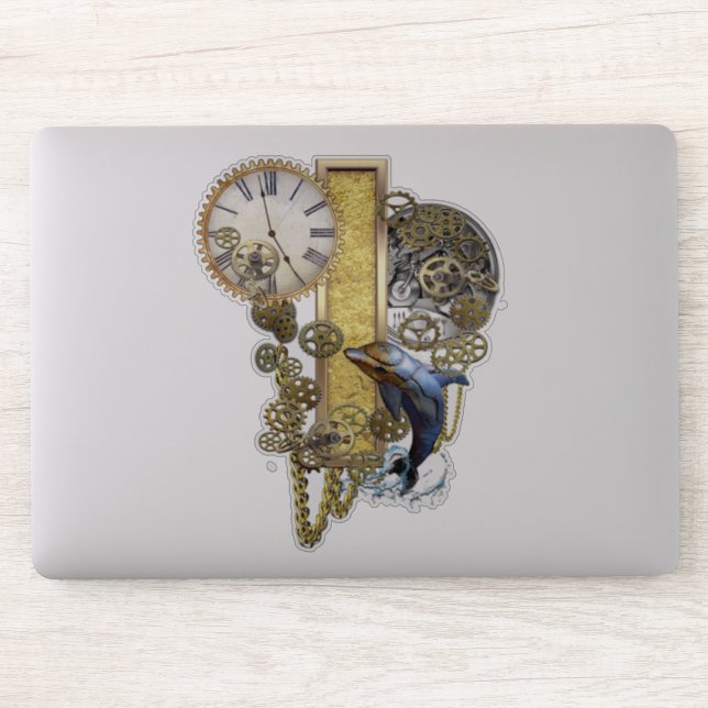 Steampunk-Hauptstadt I-Skulpturensticker Aufkleber (Computer)