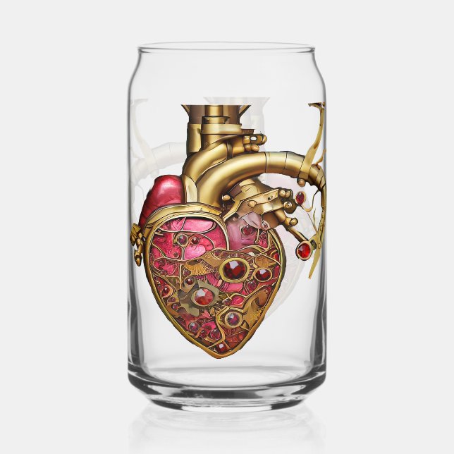 Steampunk Heart Anatomical Rubies and Gears Dosenglas (Vorderseite)