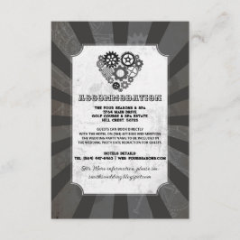 Steampunk Heart Cogs Unterkunft Hochzeitskarten Begleitkarte