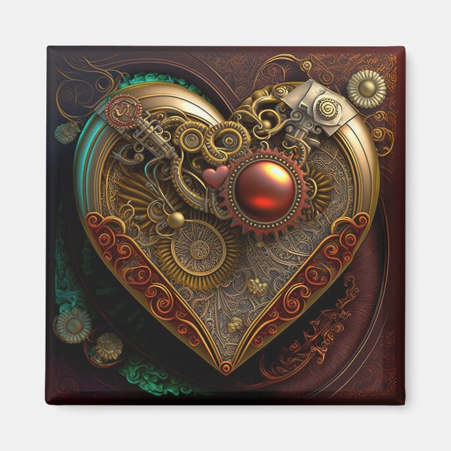Steampunk Heart Magnet (Vorne)