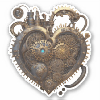 Steampunk Heart | Metallgetriebe Aufkleber