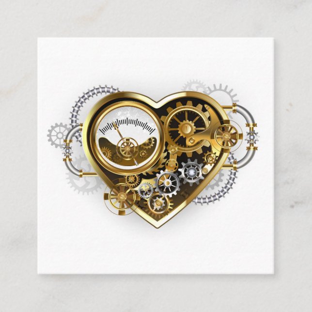 Steampunk Heart with a Manometer Rabattkarte (Vorderseite)