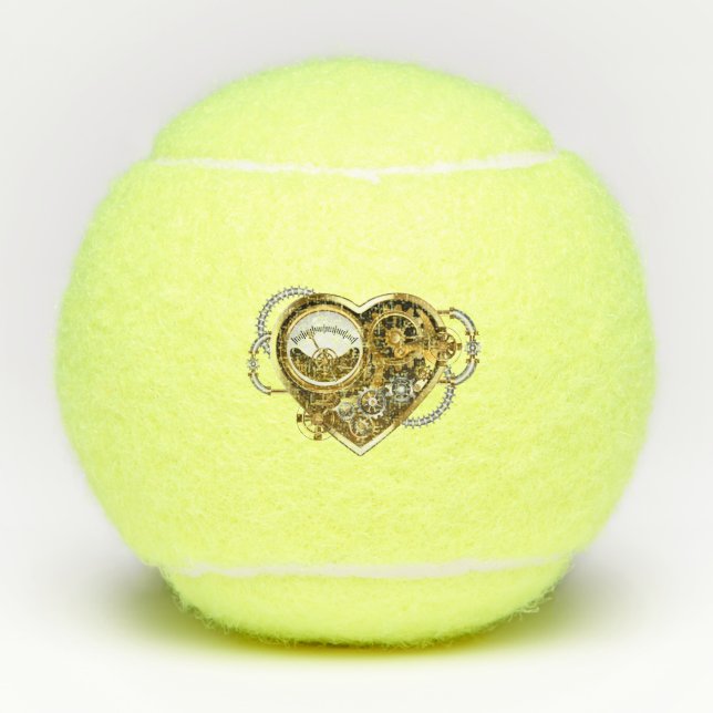 Steampunk Heart with a Manometer Tennisbälle (Vorderseite)