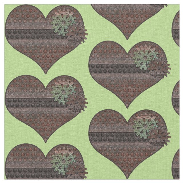 Steampunk Hearts & Gears Stoff (Nahaufnahme)