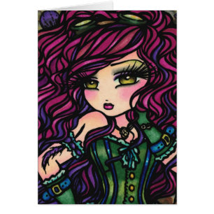 Steampunk Heißluft-Ballon-Mädchen-Fantasie-Kunst
