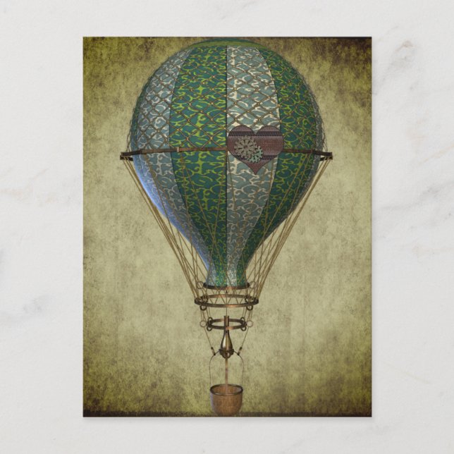 Steampunk Heißluftballon II Postkarte (Vorderseite)