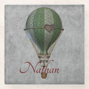 Steampunk Heißluftballon Personalisiert Glasuntersetzer