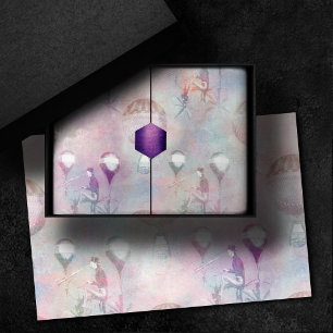 Steampunk-Heißluftballons   VINTAG Seidenpapier