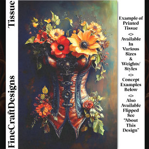 Steampunk Herbst Blumen Basque DF7RF Decoupage Seidenpapier