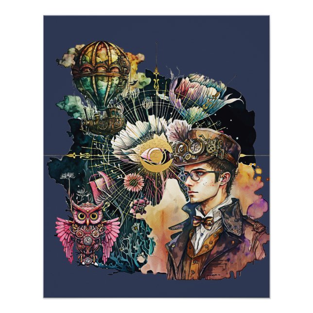 Steampunk Hero - Ein Collage Poster (Vorderseite)