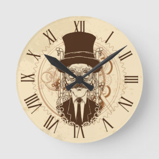 Steampunk Herr Runde Wanduhr