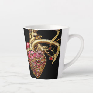 Steampunk-Herz Anatomische Rubine und Zahnräder Milchtasse