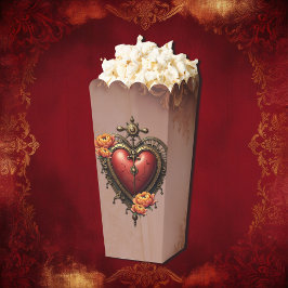 Steampunk Herz mit Blume. Geschenkschachtel