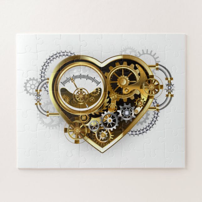 Steampunk-Herz mit Manometer (Horizontal)