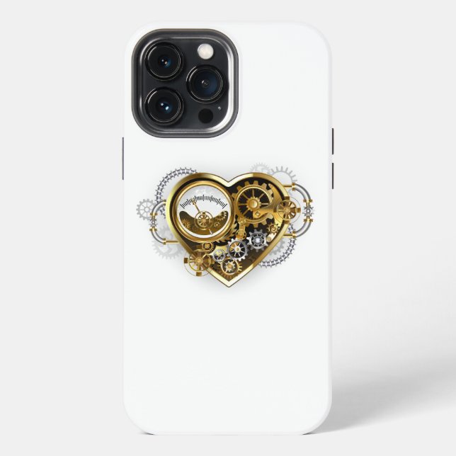 Steampunk-Herz mit Manometer iPhone 13 Pro Max Hülle (Rückseite)