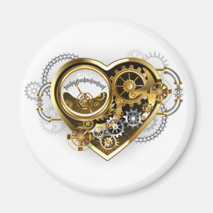 Steampunk-Herz mit Manometer Magnet