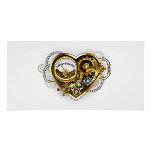 Steampunk-Herz mit Manometer Poster