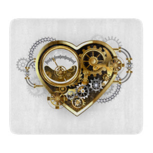 Steampunk-Herz mit Manometer Schneidebrett