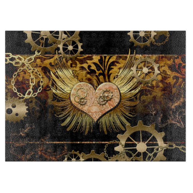 Steampunk-Herz Schneidebrett (Vorderseite)