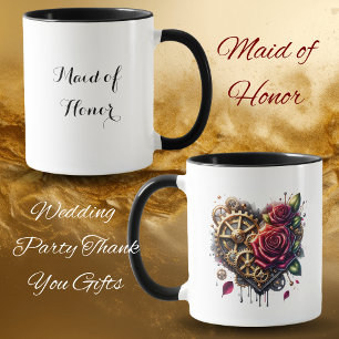 Steampunk Herz und Rosen   Brautjungfer Tasse