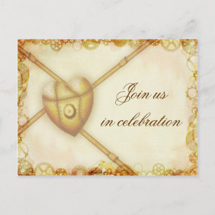 Steampunk-Hochzeit, Einladungskarte