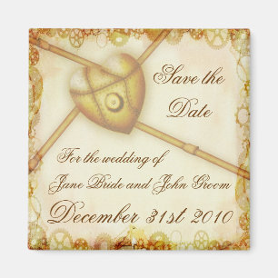 Steampunk Hochzeit, Save the Date Magnet
