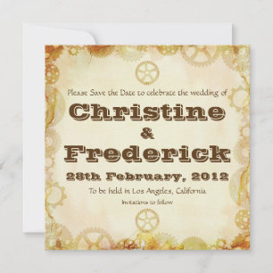 Steampunk-Hochzeit, Termin-Vorankündigung Save The Date